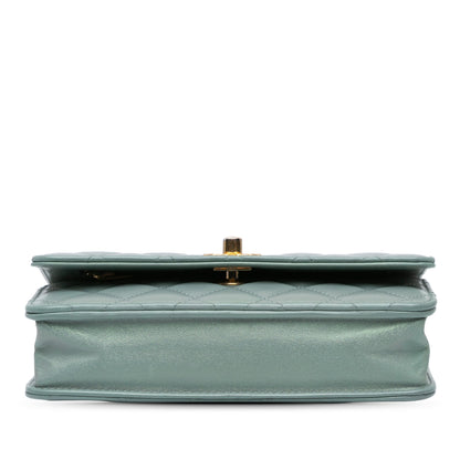 Blue Chanel Lambskin Trendy CC Wallet On Chain Crossbody Bag