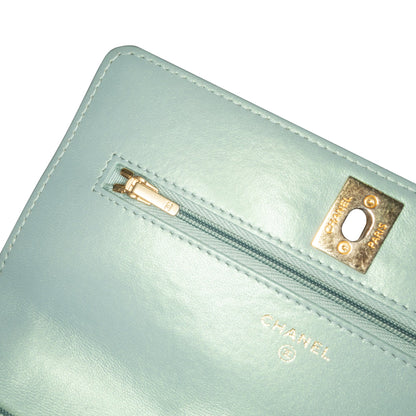 Blue Chanel Lambskin Trendy CC Wallet On Chain Crossbody Bag