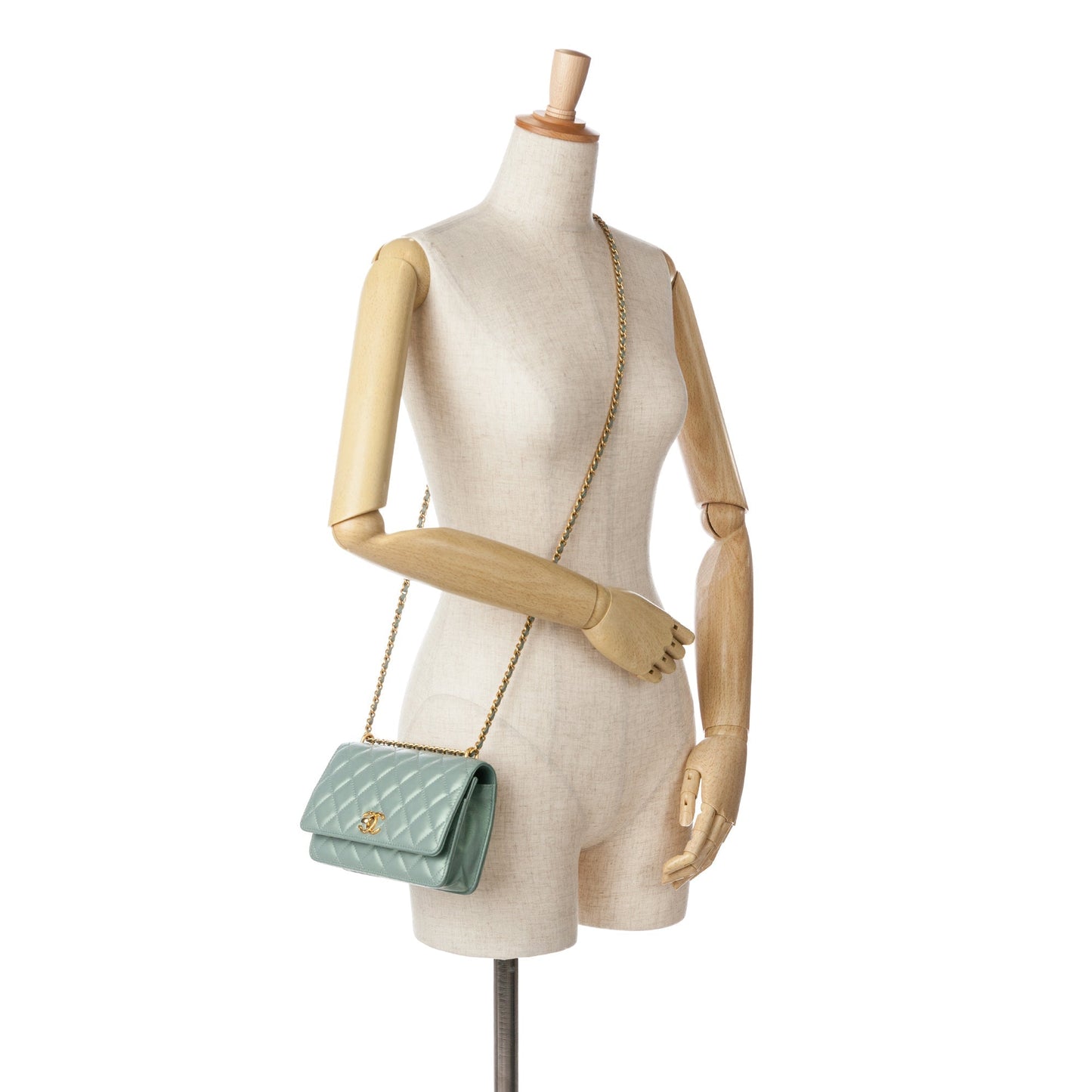 Blue Chanel Lambskin Trendy CC Wallet On Chain Crossbody Bag