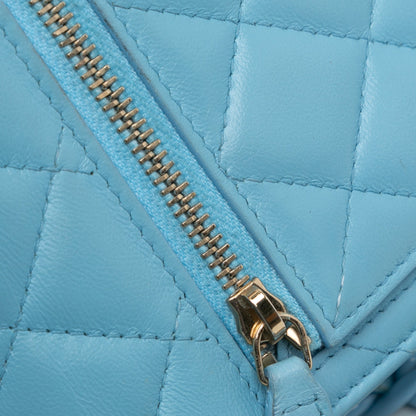 Blue Chanel Quilted Lambskin Candy Chain Wallet Crossbody Bag