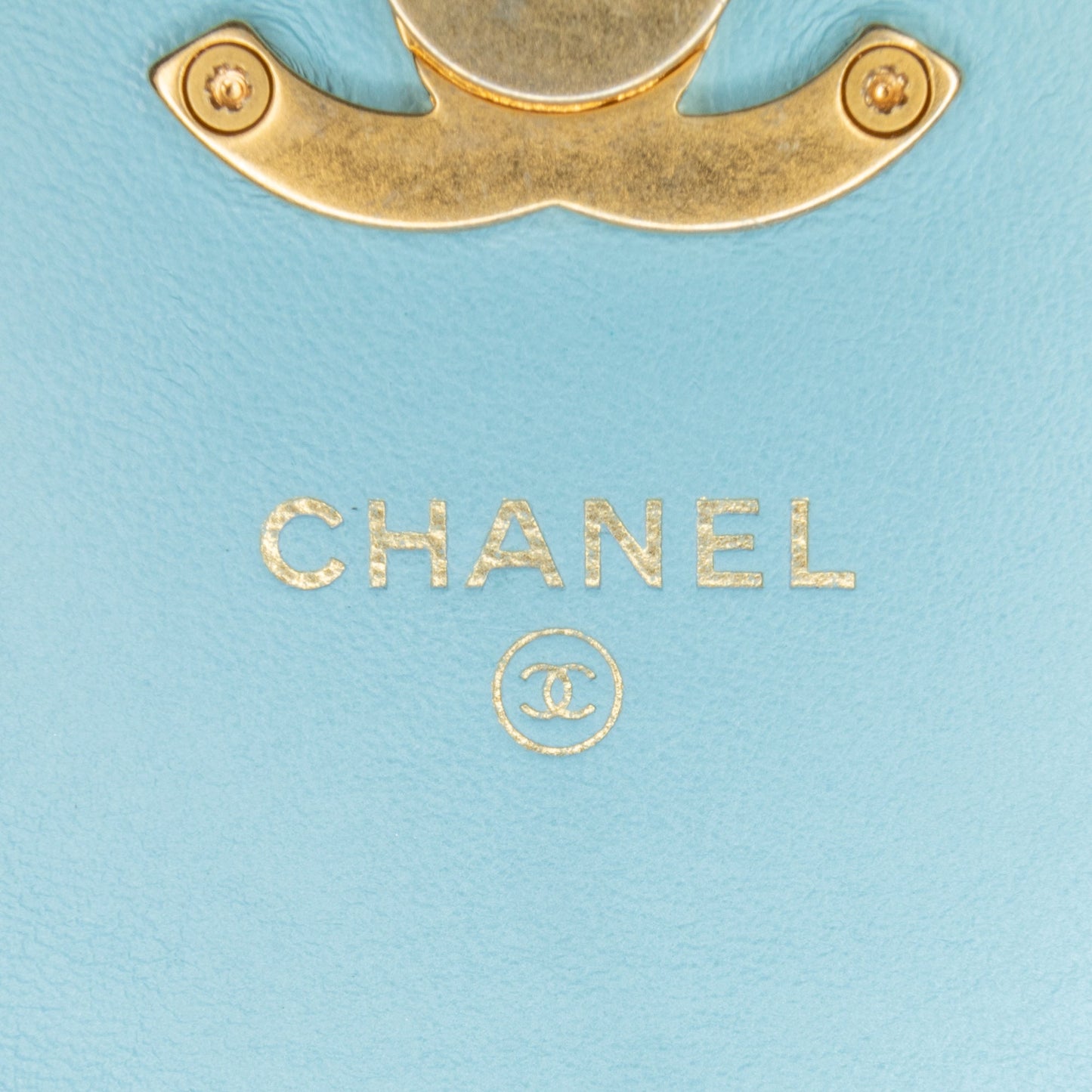 Blue Chanel Quilted Lambskin Candy Chain Wallet Crossbody Bag