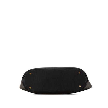 Black Chanel Caviar Tortoise Top Handle Tote