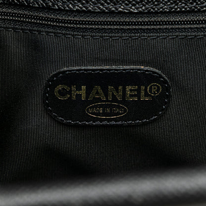 Black Chanel Caviar Tortoise Top Handle Tote