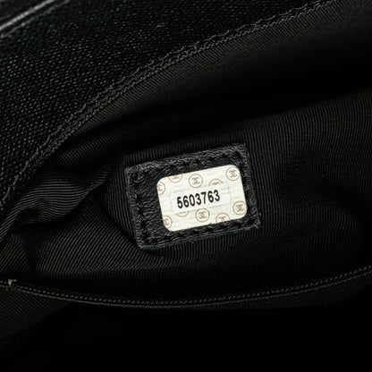 Black Chanel Caviar Tortoise Top Handle Tote