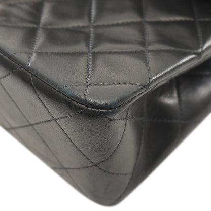 Black Chanel Small Classic Lambskin Double Flap Shoulder Bag
