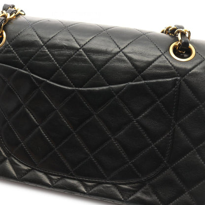 Black Chanel Small Classic Lambskin Double Flap Shoulder Bag