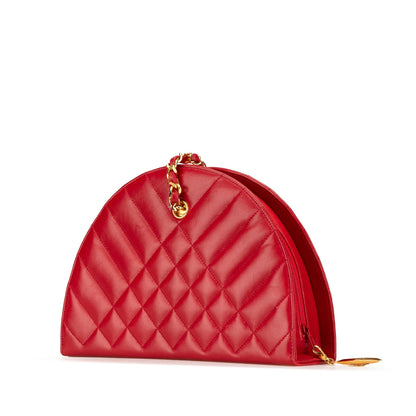 Chanel Sac Quilted Lambskin Half Moon Chain Shoulder Bag