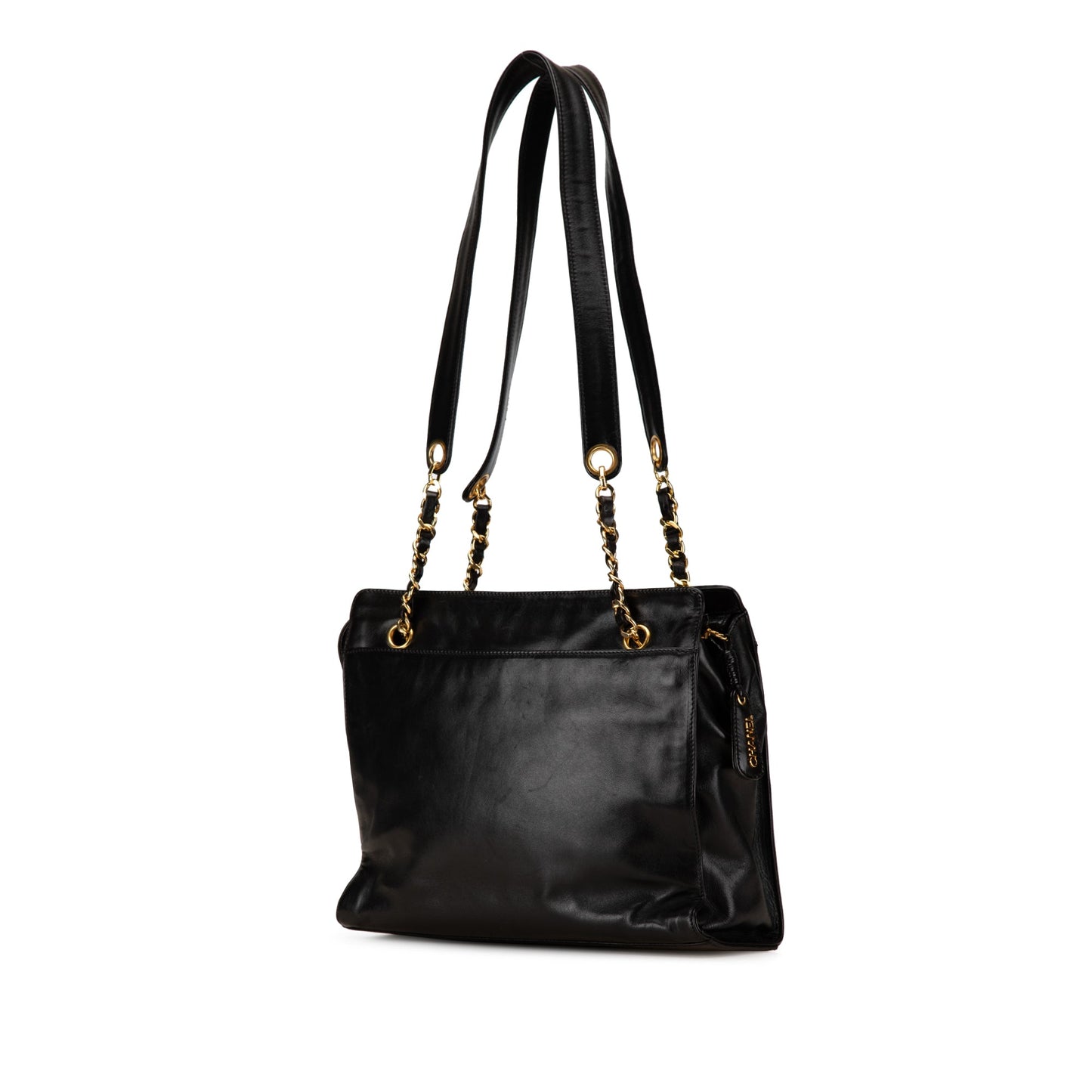 Black Chanel CC Lambskin Chain Tote