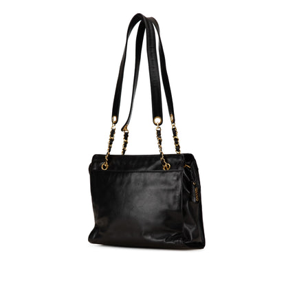 Black Chanel CC Lambskin Chain Tote