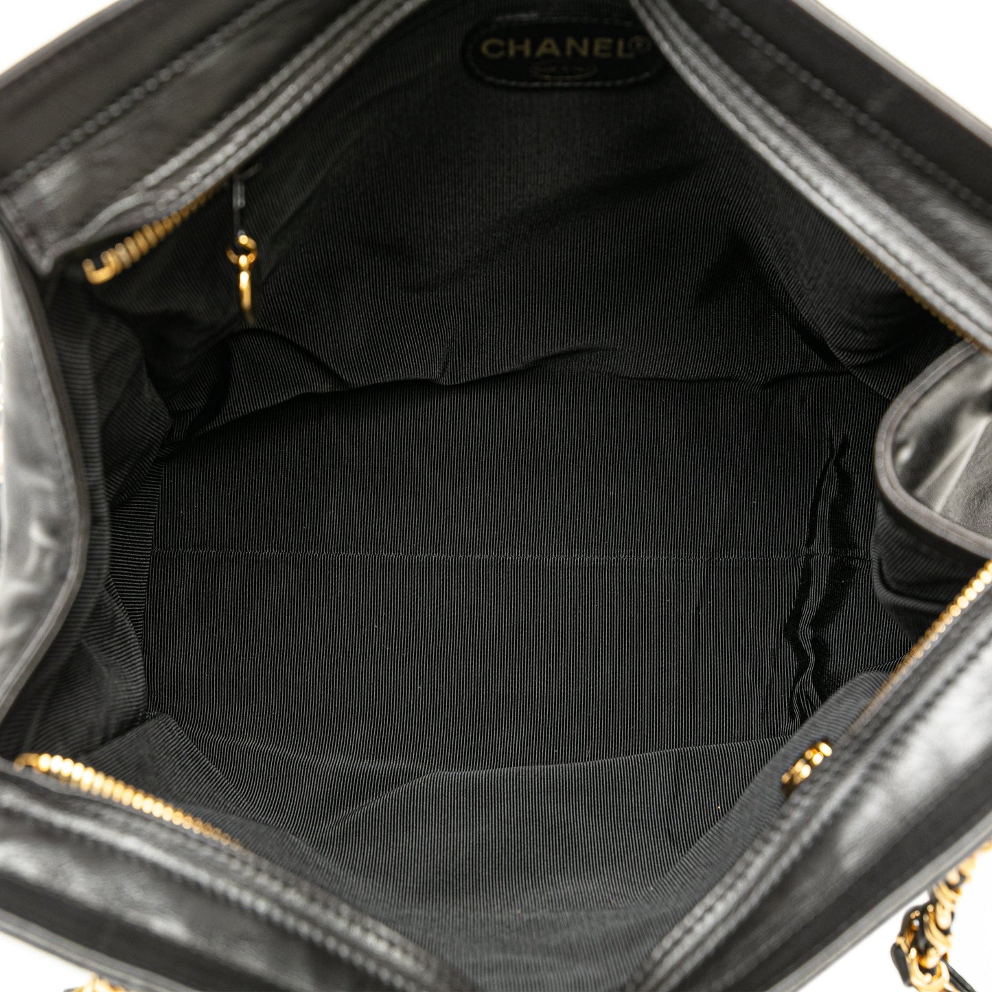 Black Chanel CC Lambskin Chain Tote