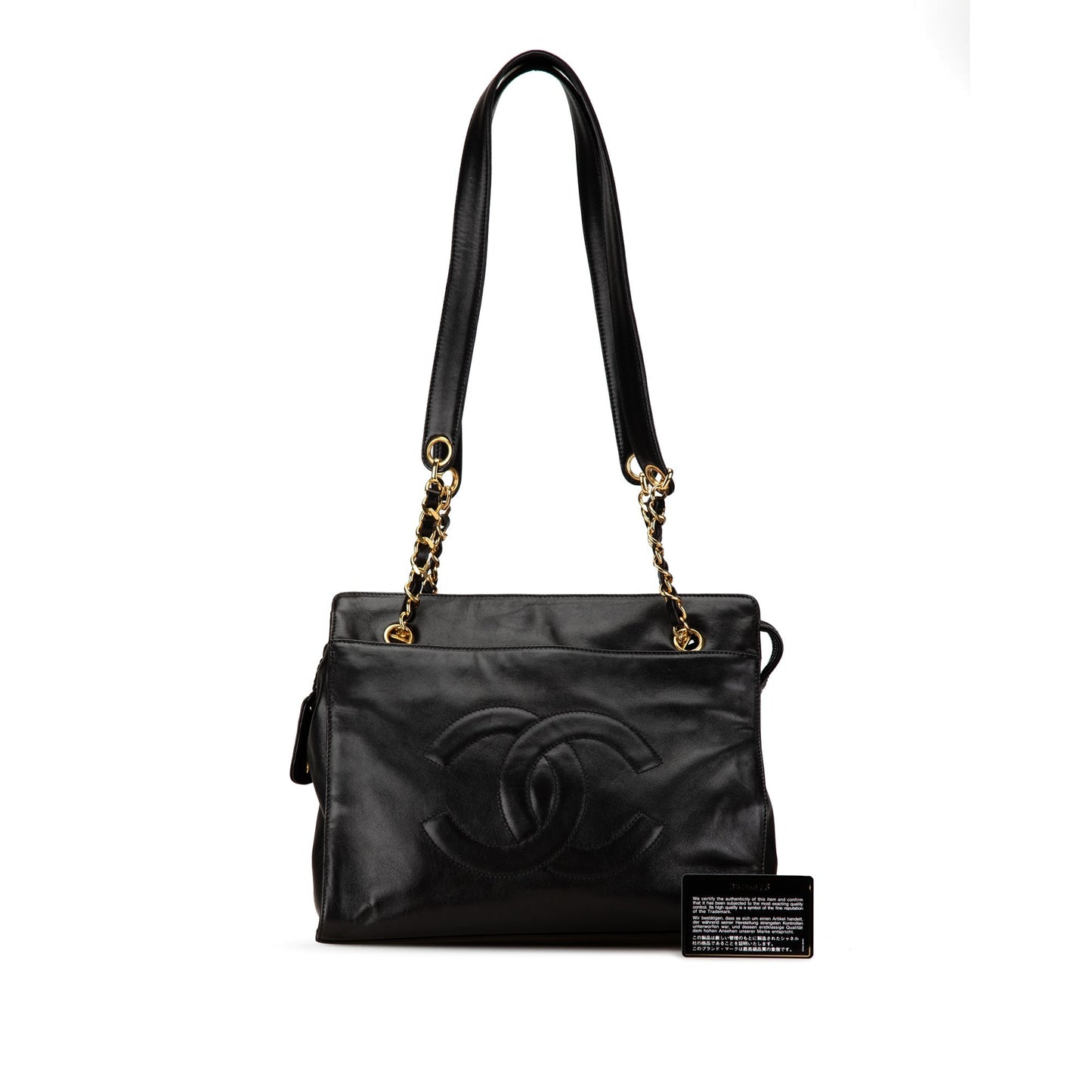 Black Chanel CC Lambskin Chain Tote