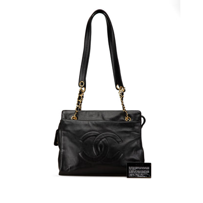 Black Chanel CC Lambskin Chain Tote