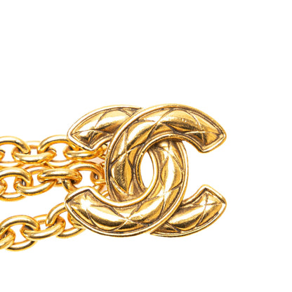Gold Chanel Gold Plated Quilted CC Chain Belt