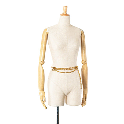 Gold Chanel Gold Plated Quilted CC Chain Belt