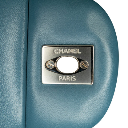 Blue Chanel Jumbo Classic Lambskin Double Flap Shoulder Bag