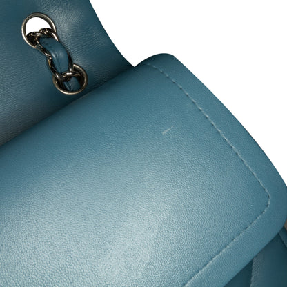 Blue Chanel Jumbo Classic Lambskin Double Flap Shoulder Bag