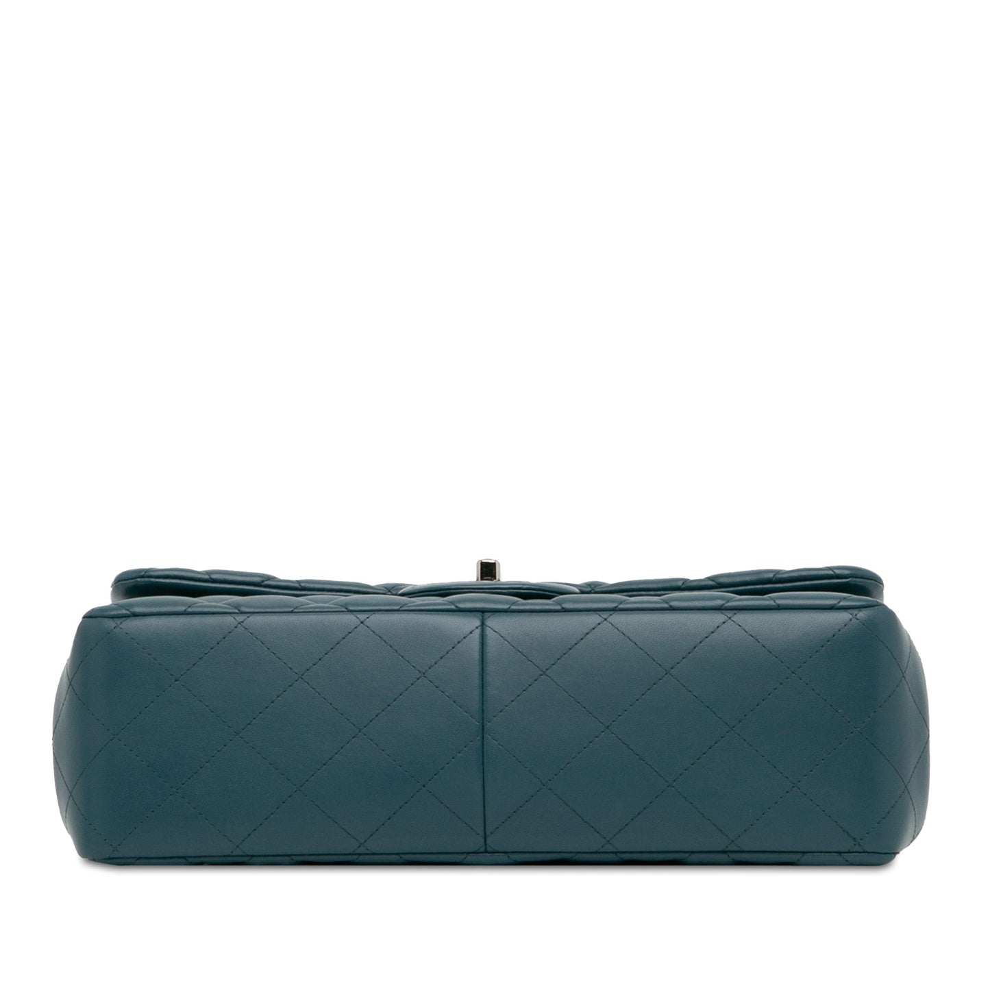 Blue Chanel Jumbo Classic Lambskin Double Flap Shoulder Bag