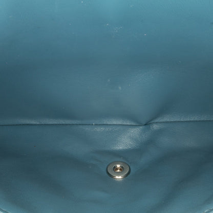 Blue Chanel Jumbo Classic Lambskin Double Flap Shoulder Bag