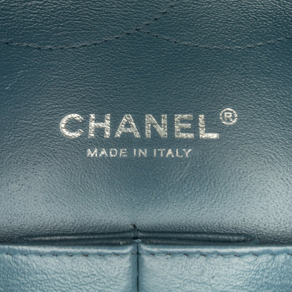 Blue Chanel Jumbo Classic Lambskin Double Flap Shoulder Bag