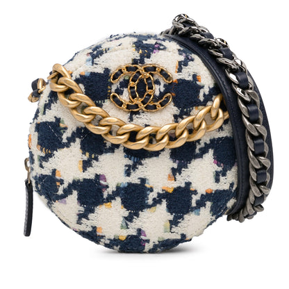 Chanel Sac Tweed 19 Round Clutch with Chain