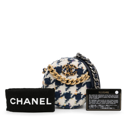 Chanel Sac Tweed 19 Round Clutch with Chain