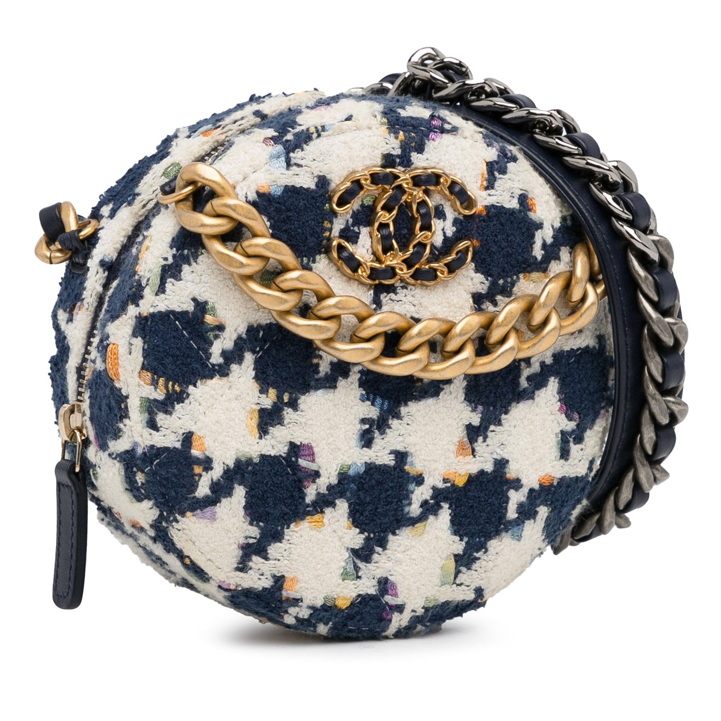 Chanel Sac Tweed 19 Round Clutch with Chain