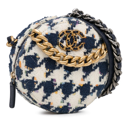 Chanel Sac Tweed 19 Round Clutch with Chain
