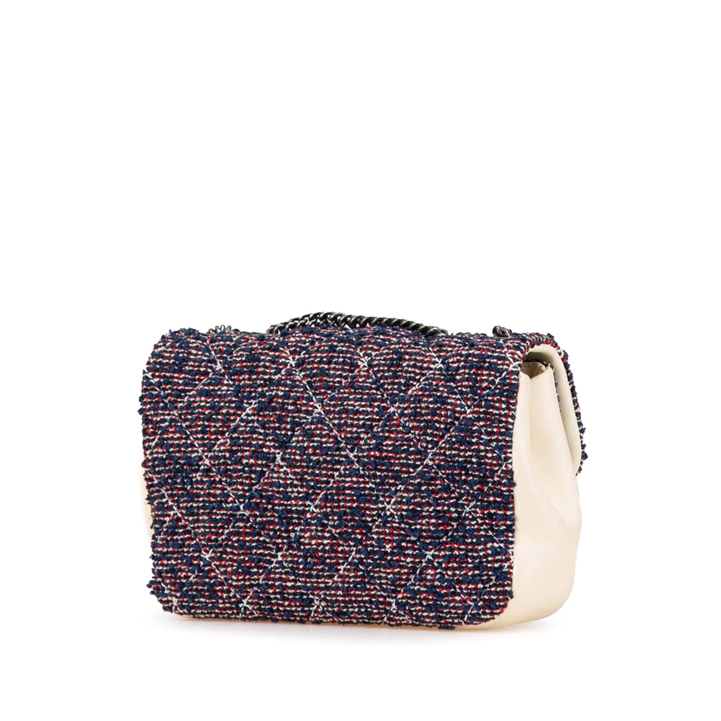 Blue Chanel Mini Rectangular Tweed Single Flap Shoulder Bag
