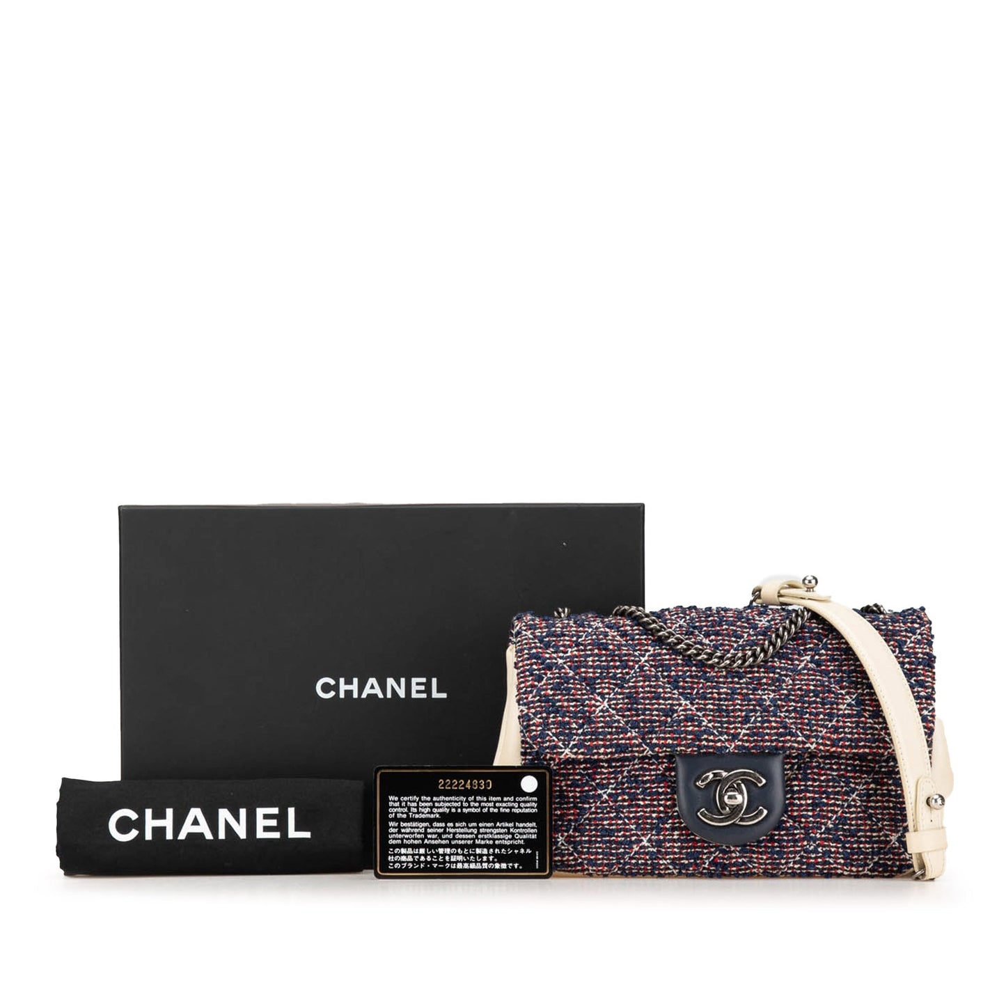 Blue Chanel Mini Rectangular Tweed Single Flap Shoulder Bag