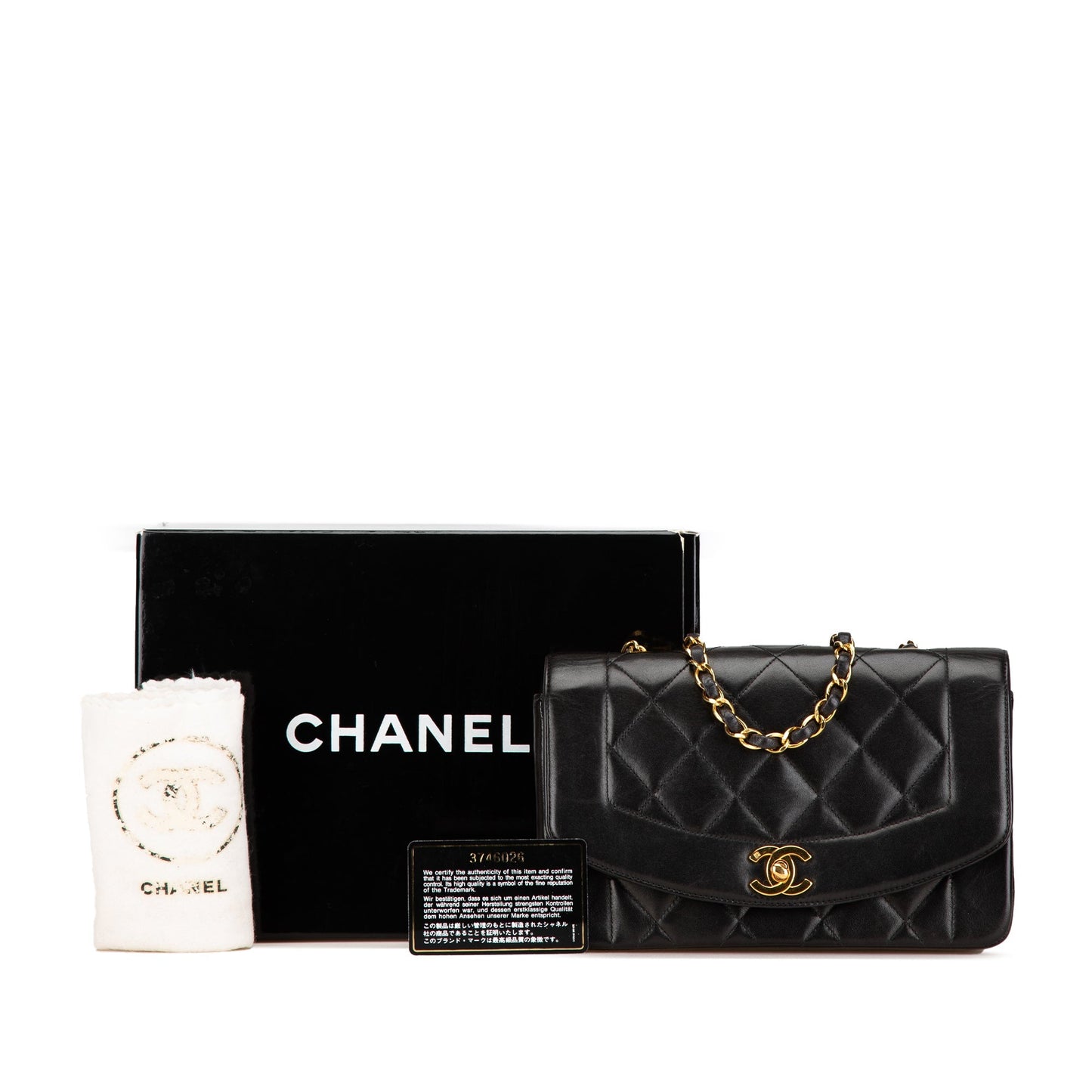 Black Chanel Small Lambskin Diana Flap Crossbody Bag