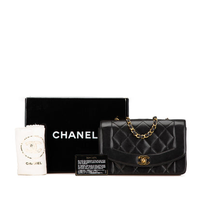 Black Chanel Small Lambskin Diana Flap Crossbody Bag