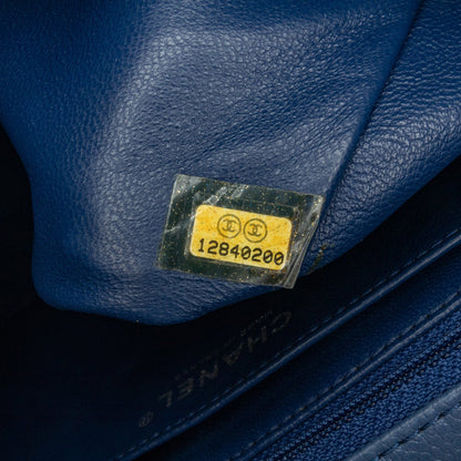 Blue Chanel Jumbo Classic Caviar Single Flap Bag