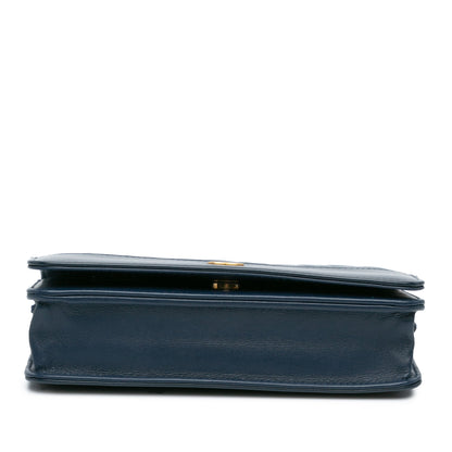 Blue Chanel Quilted Aged Calfskin Gabrielle Wallet On Chain Crossbody Bag