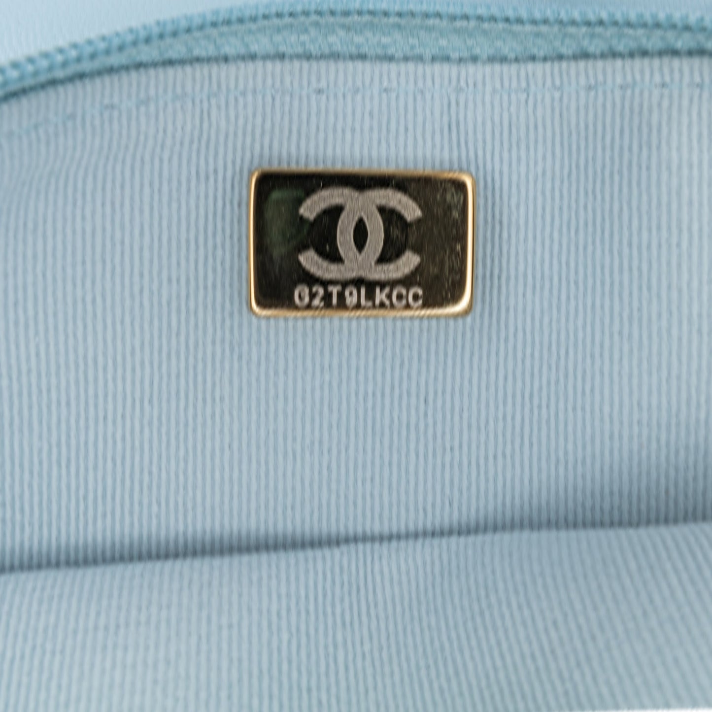 Blue Chanel CC Lambskin Pearl Wallet On Chain Crossbody Bag