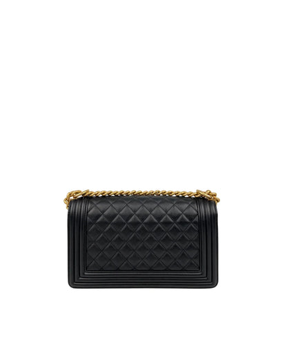 Chanel Sac Boy Medium en cuir noir