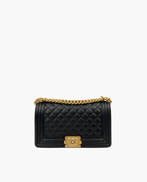 Chanel Sac Boy Medium en cuir noir