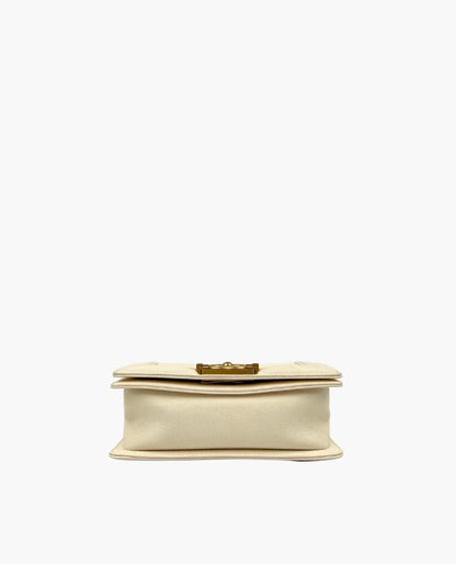 Chanel Sac Boy Small en cuir blanc
