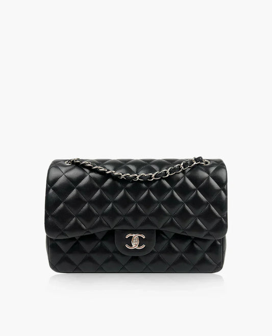 Chanel Sac Timeless / Classique Jumbo en cuir noir