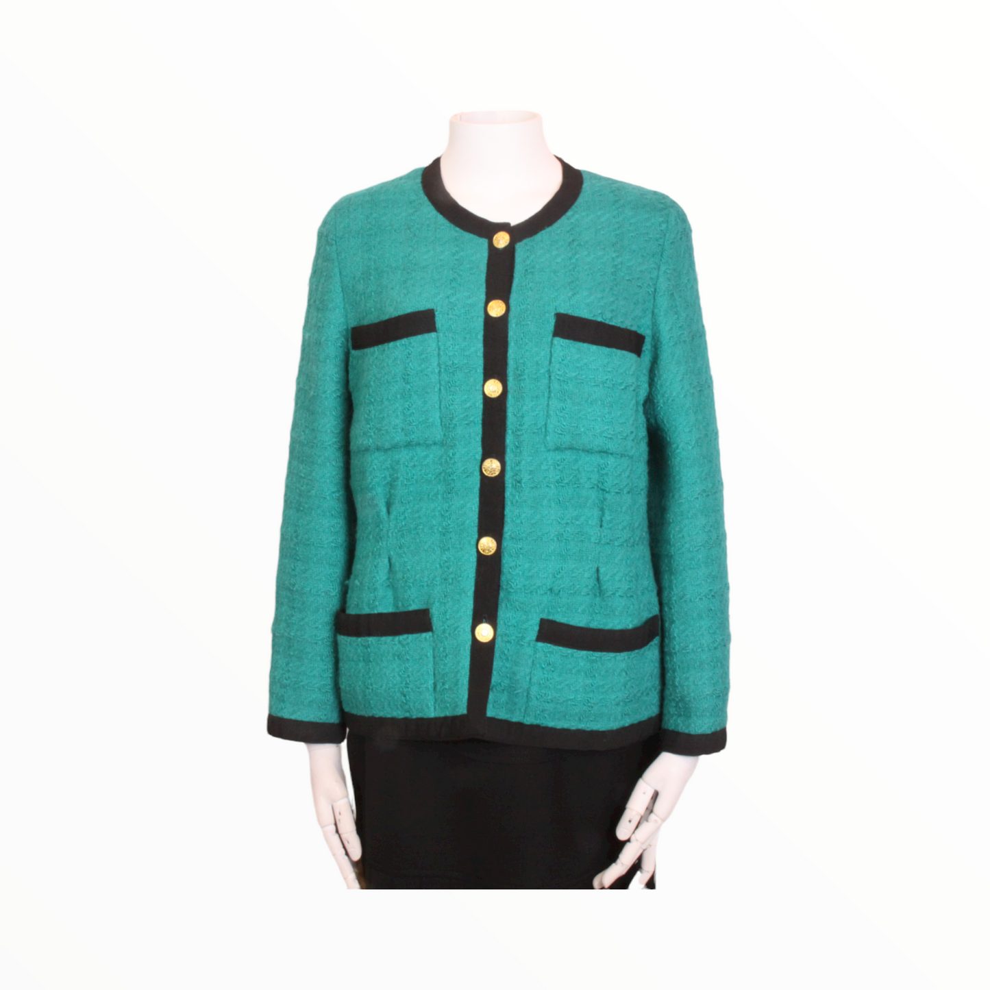 Chanel vintage black and green suit jacket - M