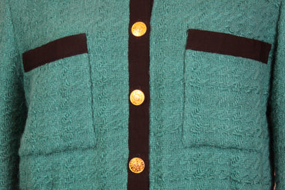 Chanel vintage black and green suit jacket - M