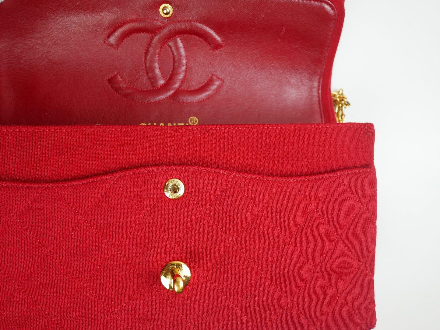 Chanel Timeless bag in red jersey - 2016