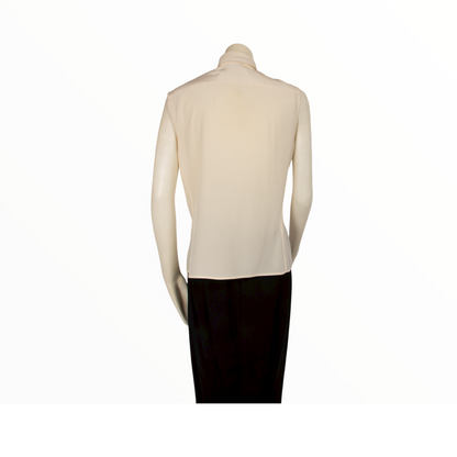 Chanel silk top with lace - S - 2000s