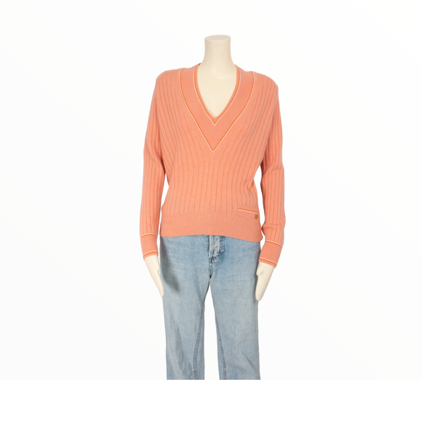 Chanel vintage pink orange cashmere jumper - S - 2000s