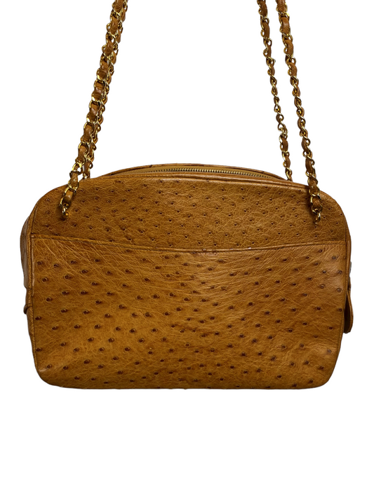 Chanel beige ostrich leather bag - 1990s