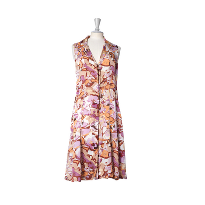 Chanel sleeveless silk shirt dress - S/M - 2000s