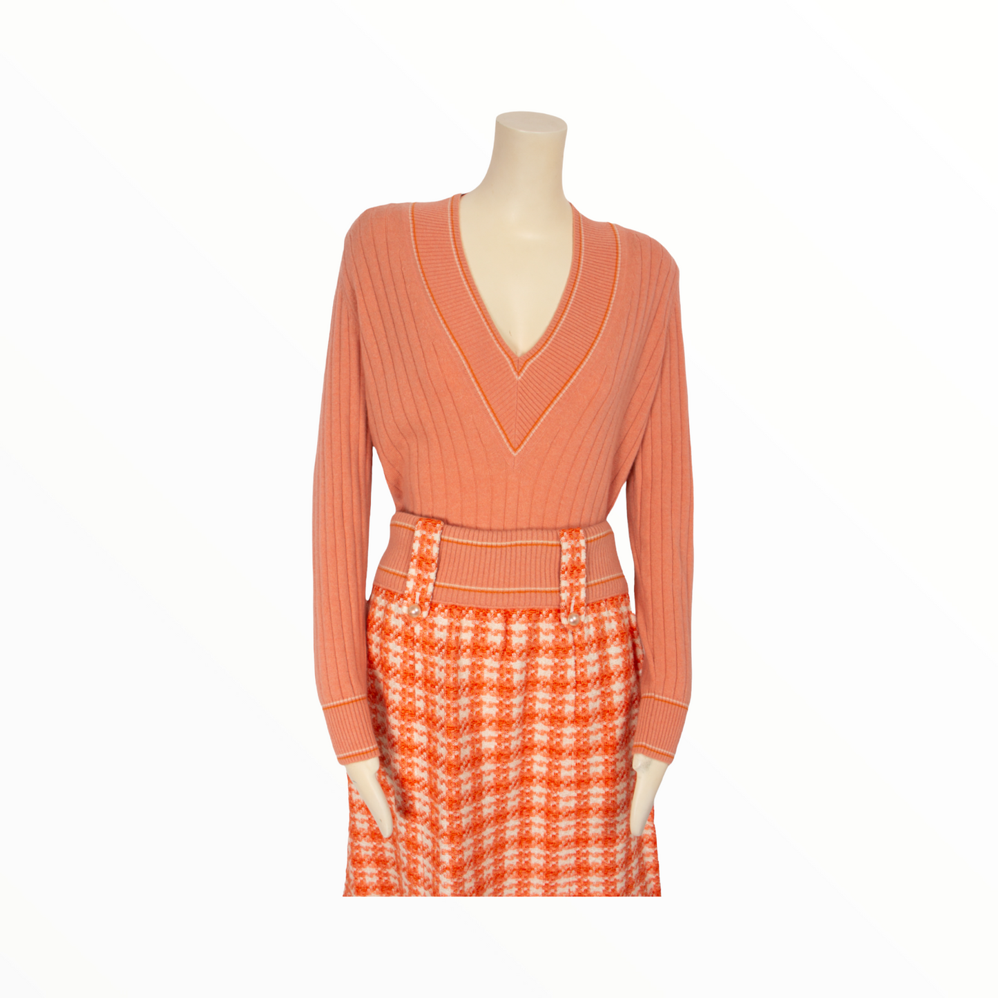 Chanel vintage pink orange skirt - S/M - 2000s