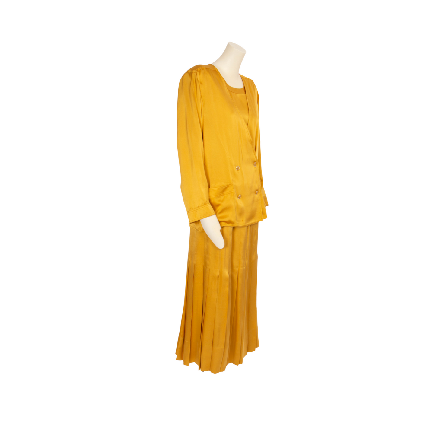 Chanel vintage silk skirt ensemble - S - 1990s