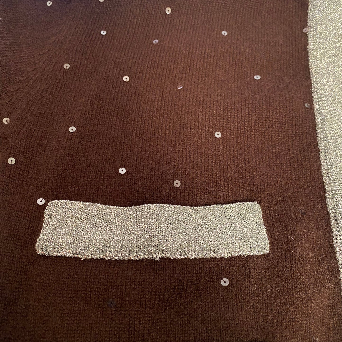 Chanel vintage cashmere brown and silver cardigan - XS - 1990s