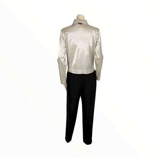 Chanel vintage silver cropped jacket - S - 1990s