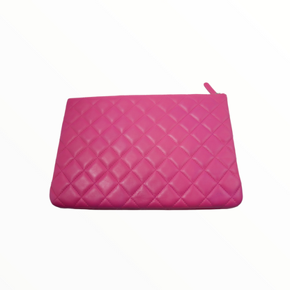 Chanel pink quilted clutch - 2015